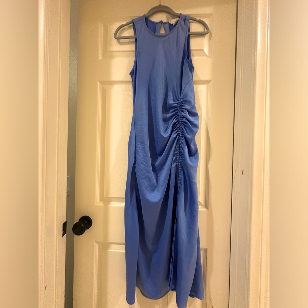 Blue long no sleeve dress